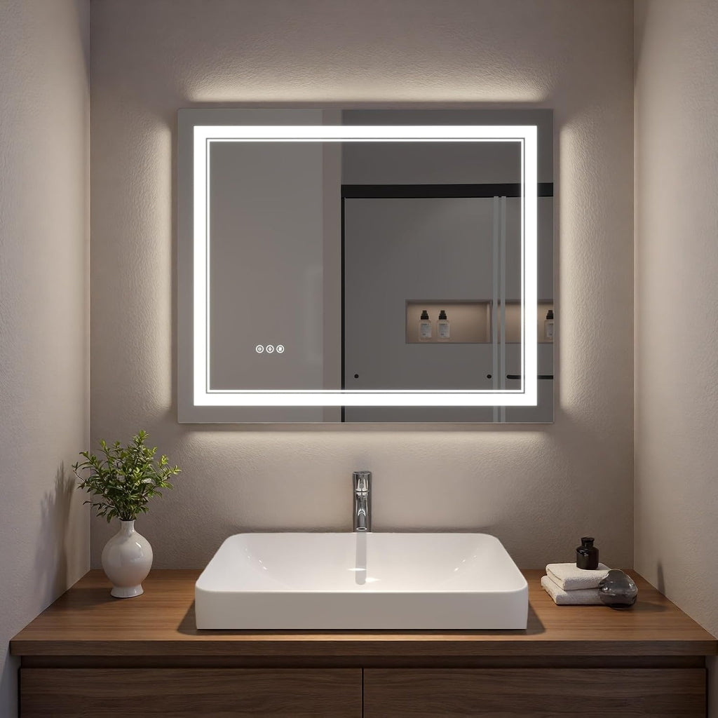 LED Bathroom Mirror with Lights, Wall Mirrors