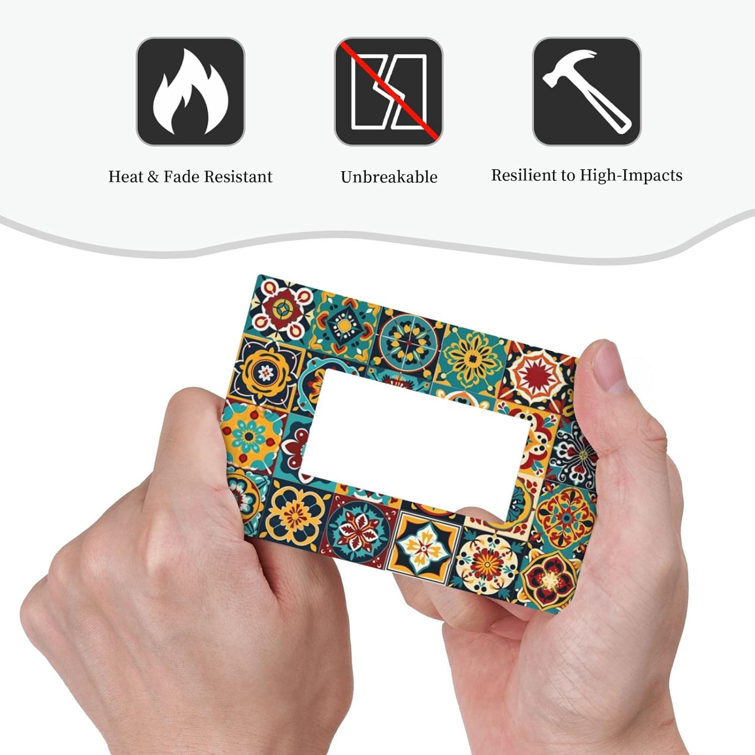 Decorative Outlet Covers Mexican Talavera Colorful Mosaic Tiles 1 Gang Single Rocker Light Switch Cover Plate Wall Plates Gfci Faceplate For Bathroom Kitchen Decor