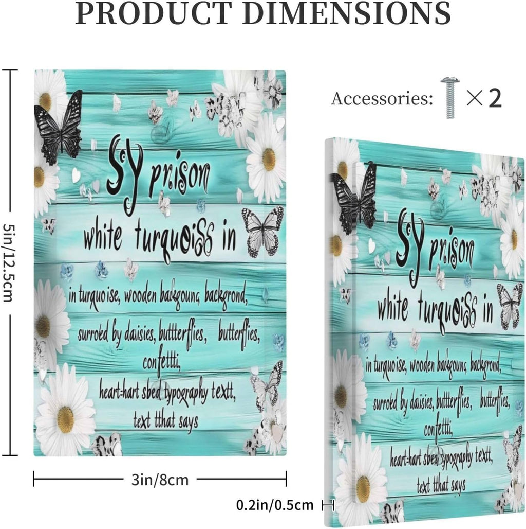 Teal Butterfly Daisy Rustic Wooden Signs Light Switch Cover Plate 1 Gang No Device Blank Electrical Wall Plates Faceplate Decorative Switch Plate For Farmhouse Cabin Decor