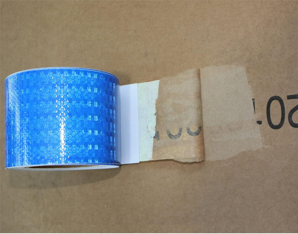 Blue Reflective Tape 3 inch Wide, Outdoor Waterproof High Visibility Warning Industrial Marking Tape, Safety Stickers (68 feet,3 Rolls)