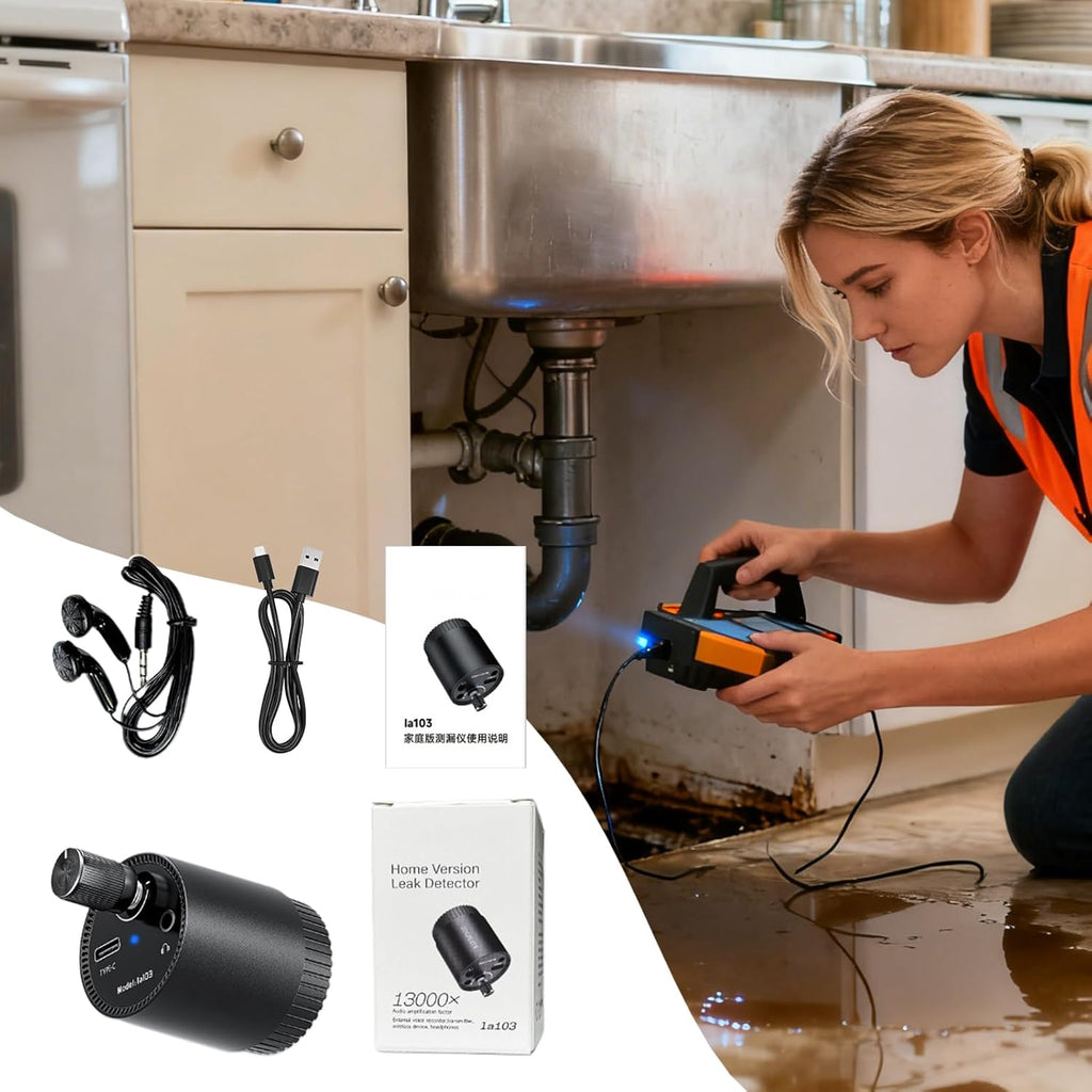 Water Leak Detector, Smart Home Monitoring Device, Underground Leak Sensor for Basement and Kitchen Use, Compact Design, Fast Alert System, Safety Tool for Bedrooms, Laundry, and Apartments