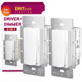 Dimmer Light Switch & 24V 96W Dimmable LED Driver 2 in 1, 2PK Single-Pole or 3-Way Slide Dimmer Switches for Led Strip Lights,120VAC to 24VDC Power Supply for Low Voltage Project, UL Listed