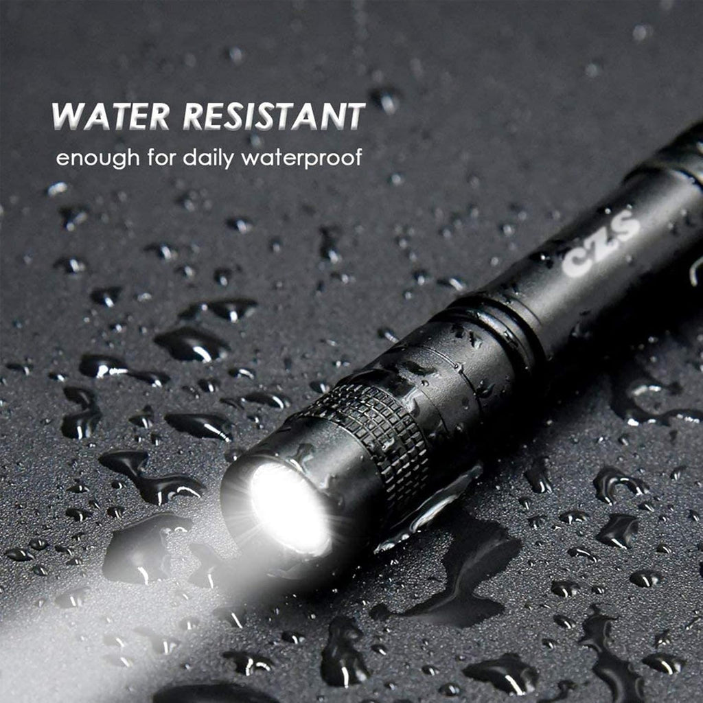 CZS LED Flashlight Penlight 1000 Lumens Battery-Powered Handheld Pen Light Pocket Torch Powered by 2AAA Battery,5 PCS (Battery Not Included)