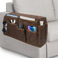 Remote Control Holder, Non Slip Bedside Armchair Caddy, Recliner Arm Caddy Armrest Organizer with 14 Pockets for Cell Phone TV Remote Control Magazines