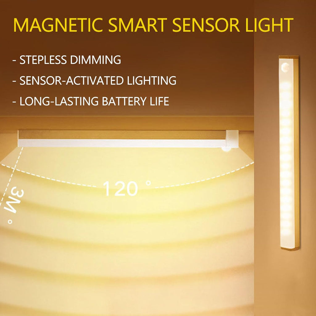 4 Pcs 3.9In Punch-Free Smart Sensor Magnetic Rechargeable Led Lights, Motion Sensor Light Indoor, USB C Rechargeable Closet Under Counter Lighting for Kitchen,Wardrobe,Cupboard