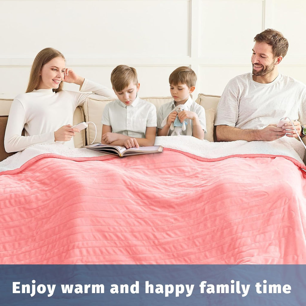 Heated Electric Blanket King Size - 90" x 100" Heating Blanket with Dual Control, 10 Heating Levels & 8 Hours Auto Off, Soft Warm Flannel Blanket, Christmas Birthday Gifts for Senior Grandma