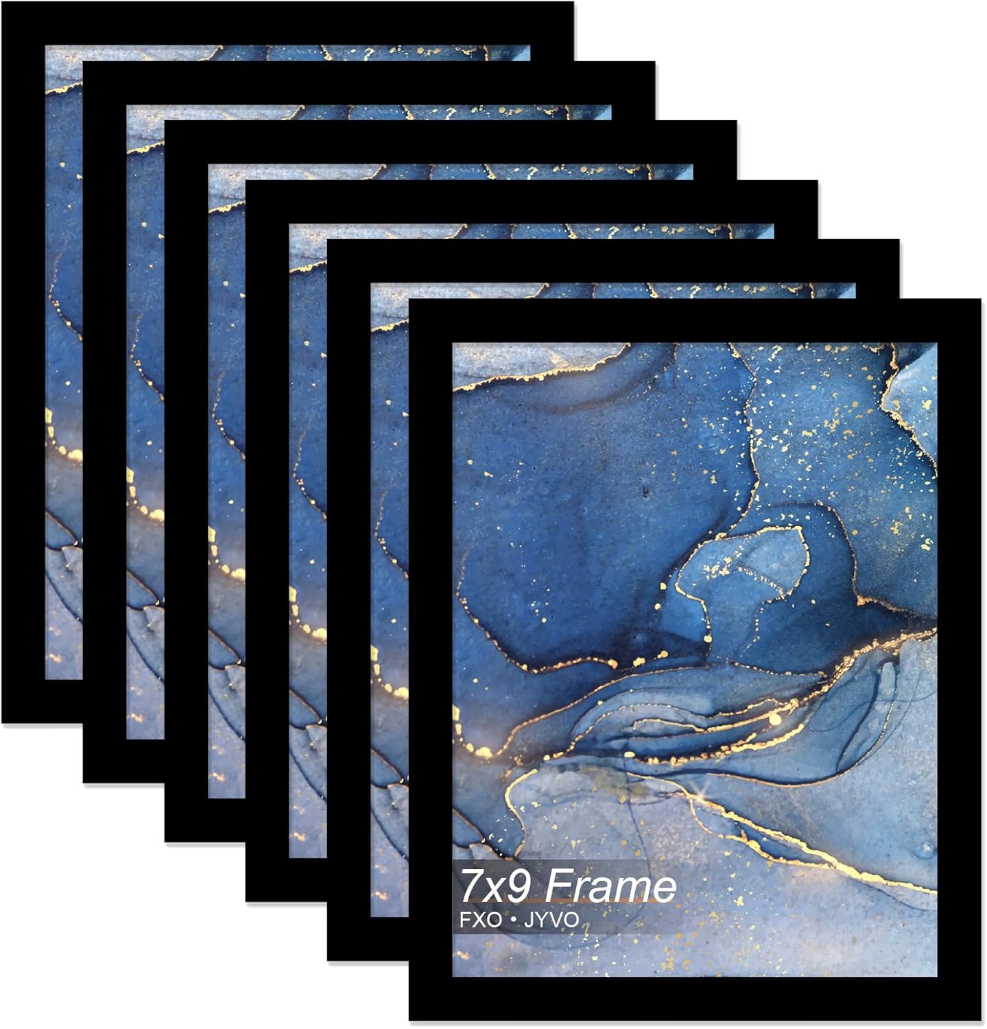 7x9 Picture Frame Set of 6, Black Frame for 7 x 9 Inch Picture Poster Photo, Light Weight and High Transparent 7 by 9 Frame for Wall - 6 Pack/Black/7"x9"