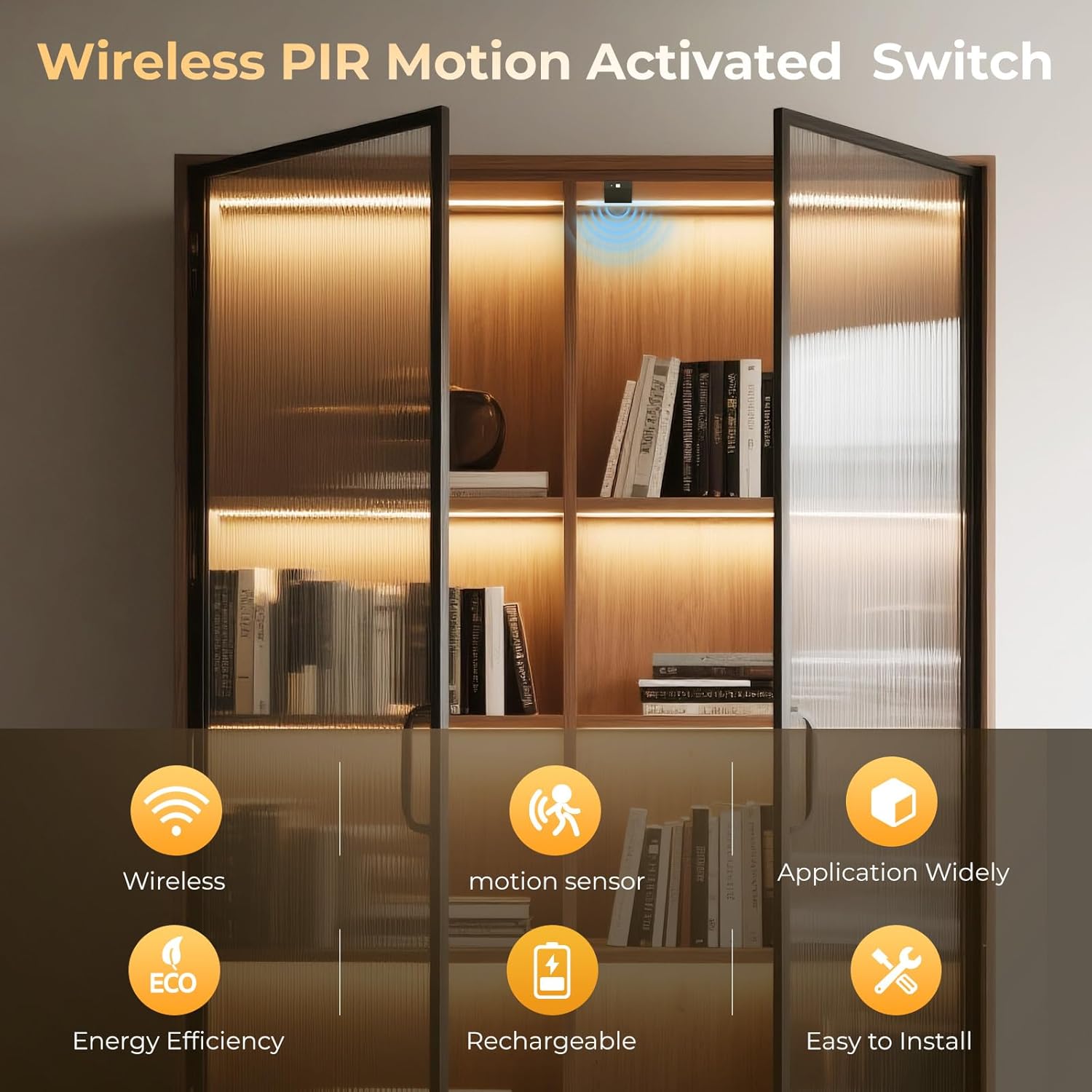 VST Motion Sensor Light Switch, Wireless IR Sensor Switch, LED Light Automatic Switch for Closet Light Under Cabinets Counters Wardrobes with JST Male and Female