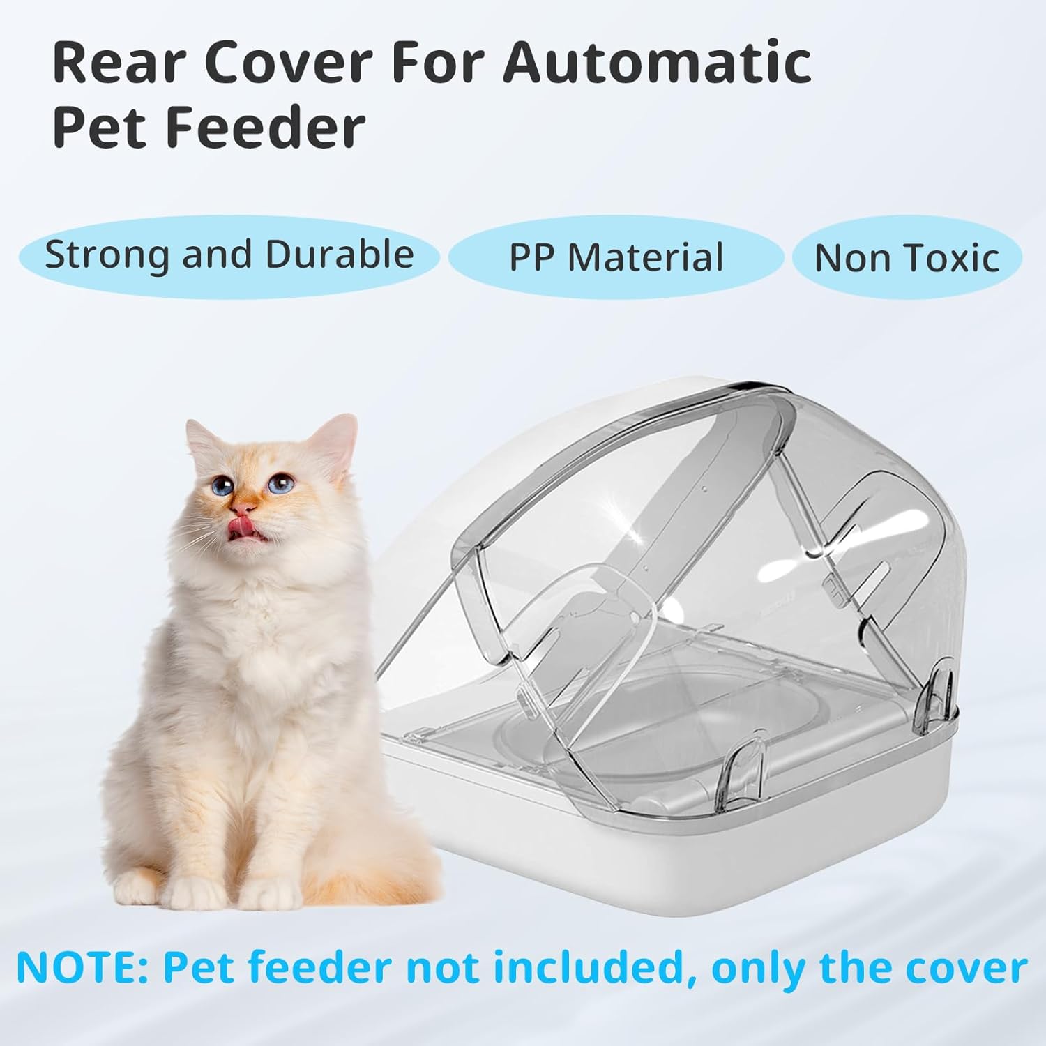 Rear Cover for Automatic Microchip Cat Pet Feeder - Prevents Persistent Pet from Getting Food from The Back of The Feeder (2 Pack)