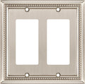 Henne Bery Sunken Pearls Heavy Duty Decorative Wall Plate Switch Plate Outlet Cover (Double Decorator, Satin Nickel)
