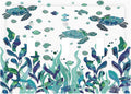 Decorative Switch Plates Vibrant Turtle Seagrass Watercolor Painting 3 Gang Wall Plate Triple Toggle Light Switch Cover Faceplate Electrical Wall Panels for Bathroom living Room Decor