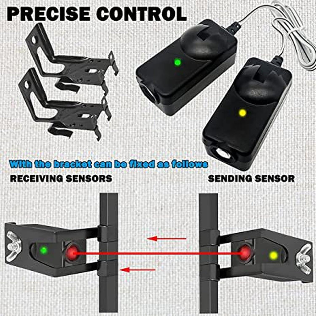 Garage Door Opener Safety Sensor Kit with Bracket, ABS Raynor Pilot Garage Door Safety Sensor for Liftmaster, Chamberlain, Sears, Raynor, Garage Door Opener