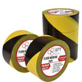 APT Premium Black and Yellow Striped Vinyl Floor Safety Marking Tape, Excellent for Hazard Caution& Warning, Social Distancing, Warehouse & Gym Floor (2 Inch, 5 Rolls, Yellow/Black)