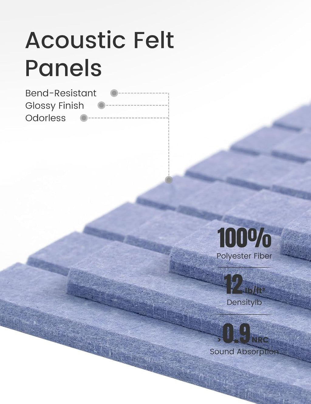 Large Felt Bulletin Board 36" x 24" Cork Board Alternative-6 Pack with 40 Safe Removable Adhesive Tabs, Cork Boards for Walls for Home Office Classroom Pin Board (Soft Periwinkle)