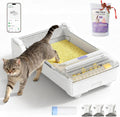 Robotail Fully-Open Automatic Self Cleaning Litter Box, Extra Large Space Electric Cat Litter Box with APP Control Health Monitor, Smart Litter Tray for Multiple Cats, Anti-Pinch, Come with 5lb Litter