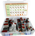 Deutsch Connector Kit 24 Sets, 2/3/4/6/8/12 Pin DT Connector Kit, Automotive Waterproof Wire Connectors, Electrical Connectors Kit with 16# Stamped Contacts for Car, RV, Truck Wiring 22-16AWG