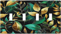 Light Switch Covers Vintage Dark Green Vine Leaf Golden Plants Quad Toggle Electrical Faceplate 4 Gang Wall Plate Decorative Switch Plates for Bed Room Cabin Decor