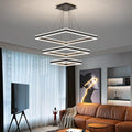 Ceiling Chandelier, with Remote Control Dimmable 3 Color Mode & Brightness (Warm & Cool & Neutral Light) Ceiling Chandelier, Acrylic Anti-Flicker Dining Light Fixture for Kitchen