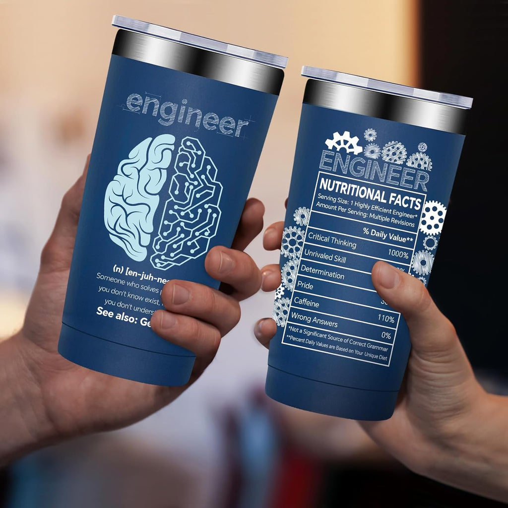 Fufandi Engineer Gifts, Mechanical Engineering Gifts for Men - Civil Engineering Student Graduation gift, Retirement Present for Engineer - Tumbler Cup 20oz