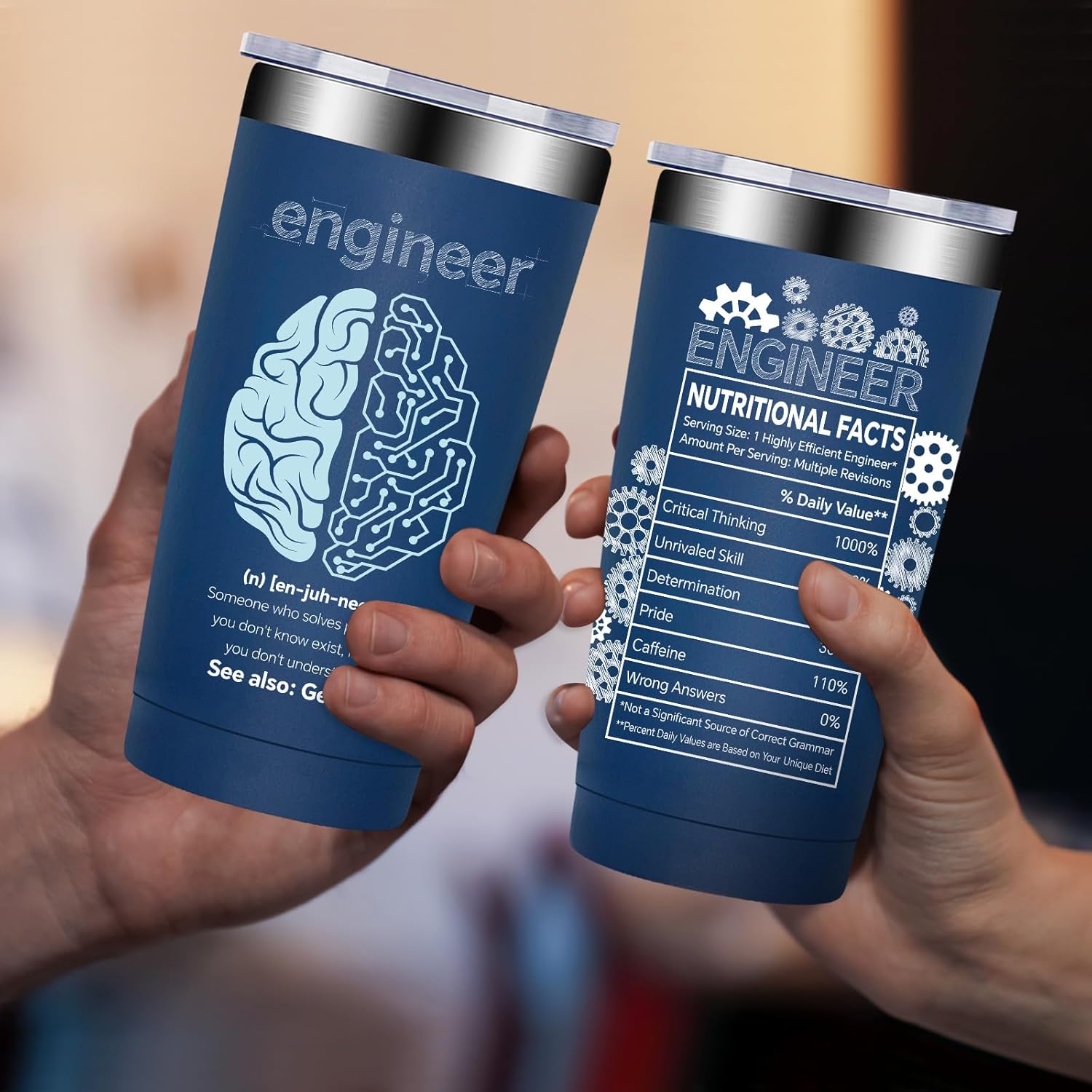 Fufandi Engineer Gifts, Mechanical Engineering Gifts for Men - Civil Engineering Student Graduation gift, Retirement Present for Engineer - Tumbler Cup 20oz
