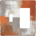 Orange Grey Abstract Art Oil Painting Outlet Covers 1 Toggle 1 Rocker Combination Decorative Wall Plate Electrical Switch Plates Light Switch Cover Plate For Home Farmhouse Decor