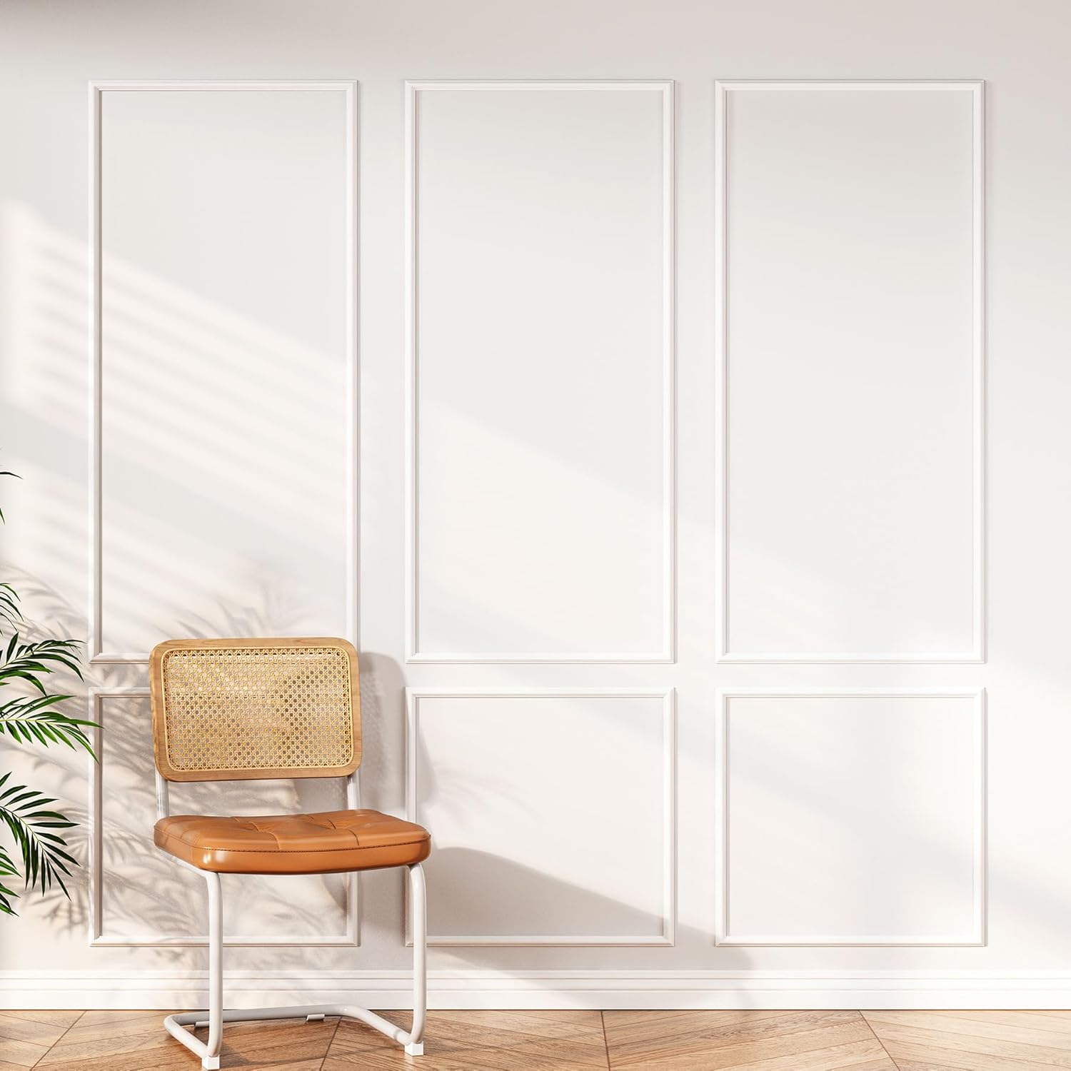 Peel and Stick Wainscoting Panels Kit, Premade Wall Molding Peel and Stick Panels for Interior Wall Trim, Easy DIY Wainscoting Panels Peel and Stick Decor