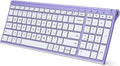 iClever BK10 Bluetooth Keyboard Quiet Typing Multi-Device USB-C Rechargeable – Slim Wireless Keyboard for Mac Windows iPad Office