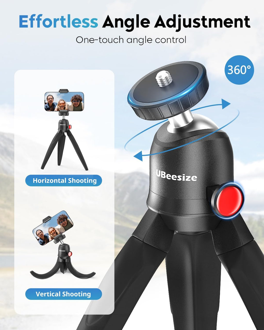 UBeesize Flexible Tripod for iPhone and Samsung with Remote and Phone Holder, Ideal for Video Recording, Vlogging, and Selfies, Compatible with Canon and Sony Cameras
