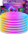 AILBTON 60Ft Neon Rope Lights,Flexible Led Rope Lights Control with App/Remote,Multiple Modes Rope Lights,IP65 Outdoor RGB Led Neons Lights,Music Sync Gaming Led Neon Light Strip for Bedroom Decor