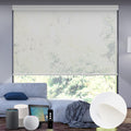 SmartWings Motorized Roller Shades 5% Openness Without Privacy Custom Size, Rechargeable Battery, Works with Matter/Apple HomeKit, Alexa, Thread/Zigbee, Remote Optional, 5% Openness Ice