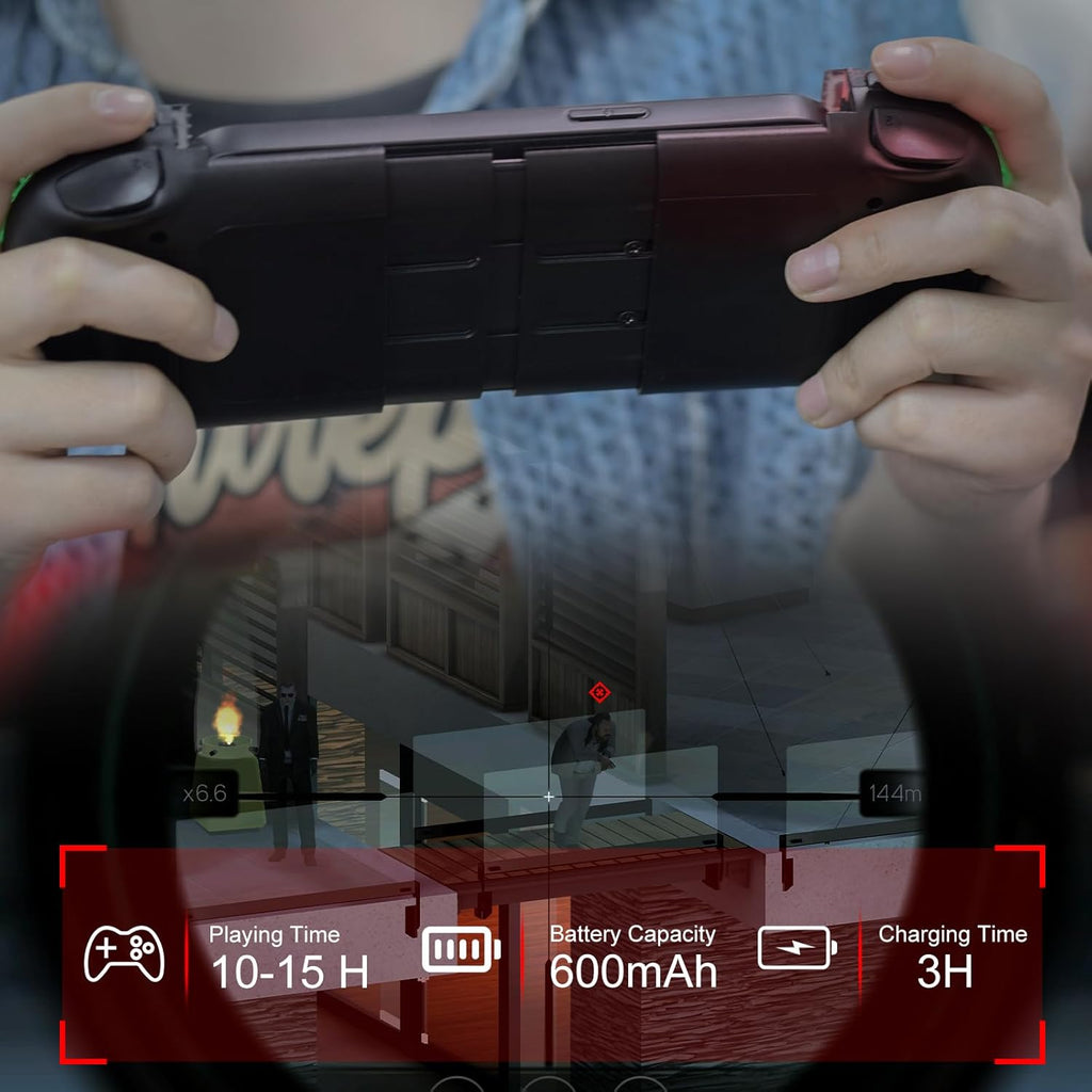 arVin Phone Controller for iPhone 15/14/13/Galaxy S23/S22/S21, Android Gaming Controller Unique Crack Wireless Gamepad with 8 Color RGB Lights/Turbo/Hall Effect Joystick for Call of Duty Mobile/Diablo