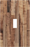 Decorative Light Switch Cover Rustic Brown Wood Grain 1 Gang Single Toggle Device Electrical Faceplate Switchplates Decorator Outlet Wall Plate for Farmhouse Kitchen Decor