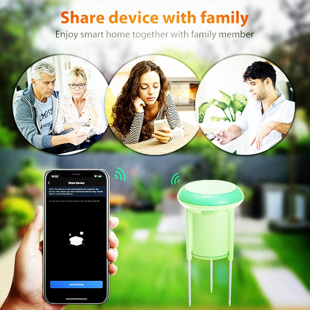Smart Zigbee Soil Sensor, Wireless Plant Moisture & Temperature Monitor with Low Battery Alert, Ideal for Garden,Lawn,Indoor Pots,App Remote Control
