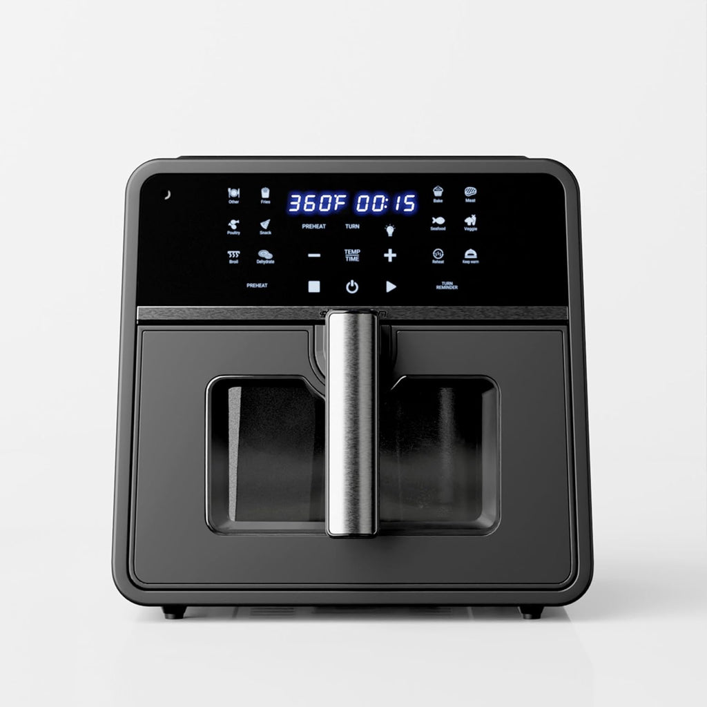 Emerson SmartVoice 10QT 6-in-1 Air Fryer, 1000+ Voice Control Commands, 100+ Recognized Food, No APP, No WIFI, No Setup, Nonstick Basket, Air Fry, Bake, Reheat, Dehydrate, 1700W