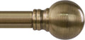 Antique Bronze Curtain Rods for Windows 66 to 120 Inch 1" Diameter Adjustable Heavy Duty Brass Window Curtain Rod with Metal Finials for Living Room Bedroom Farmhouse Kitchen Outdoor