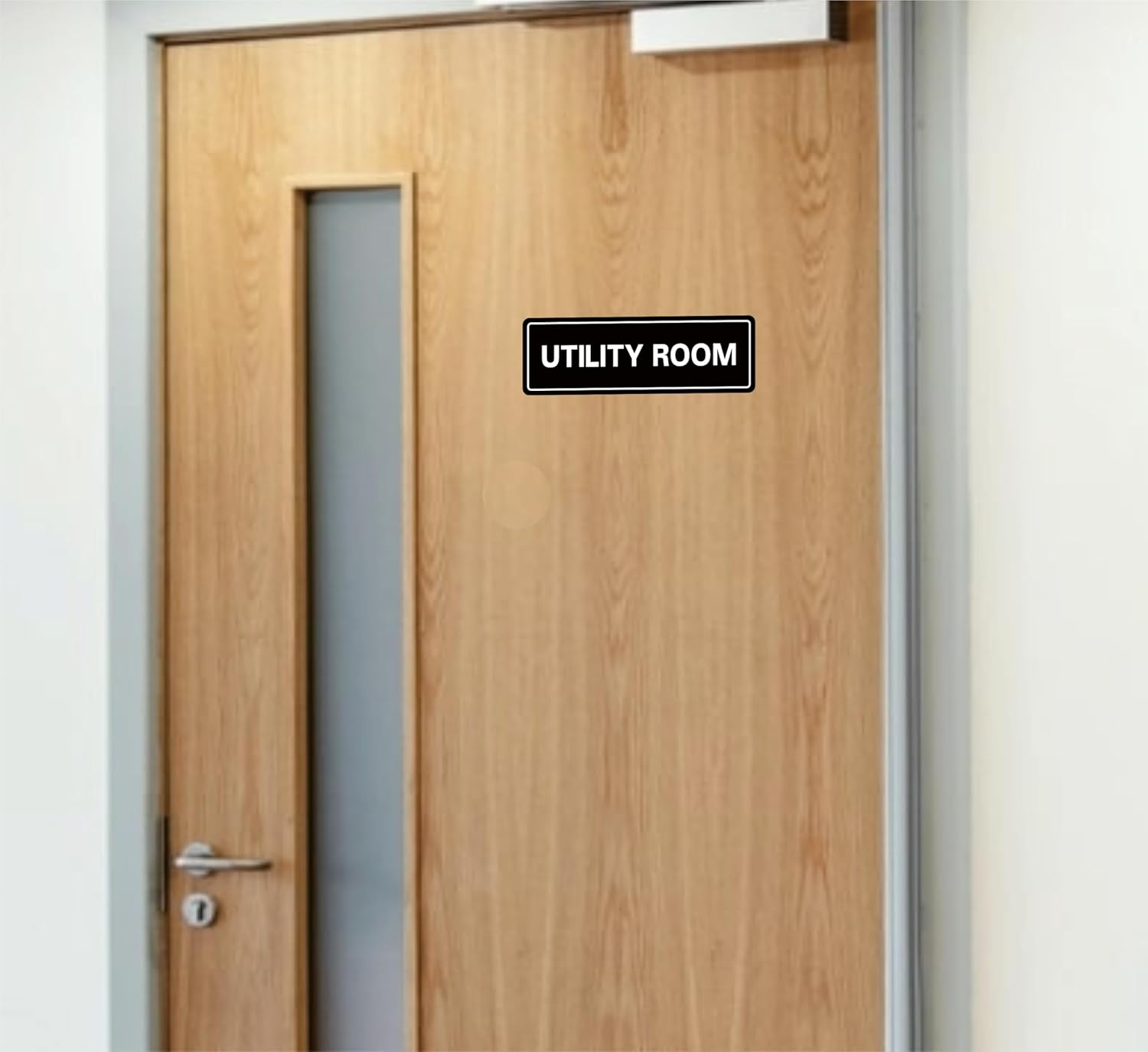 Utility Room Sign, Premium Durable Acrylic Material, Super Strong Adhesive, Quick Installation, Suitable for Your Home and Business (9 × 3 Inches, Black)