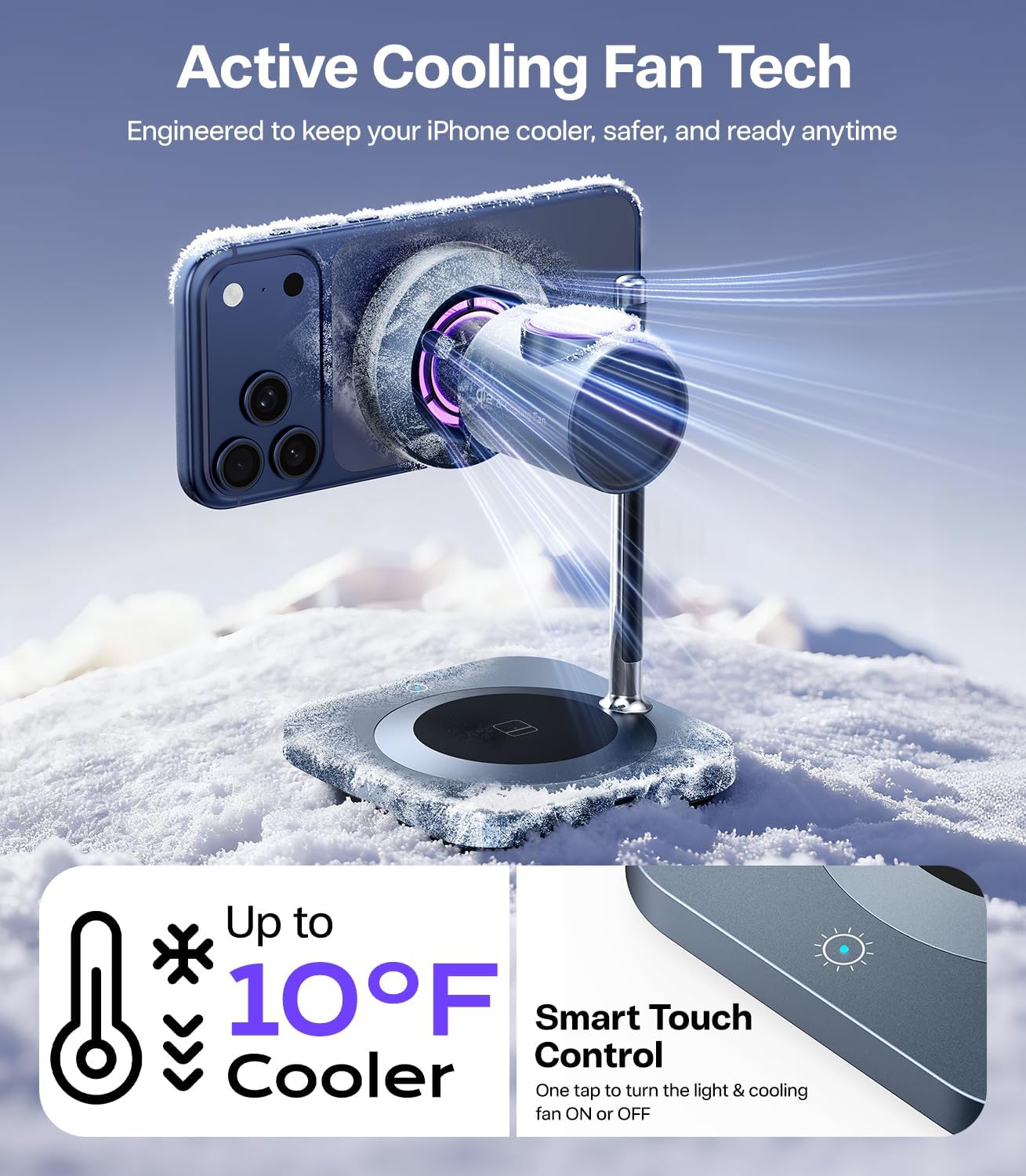 Qi2.2 Certified 25W Fast Charging Station with Cooling Fan, 3 in 1 Wireless Charger Design for MagSafe Charger for iPhone 17/16(iOS 26)/Pixel 10, Charging Stand with 45W Adapter for iWatch & AirPods