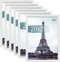 VCK 20x28 Picture Frames white Set of 6, Wide Border Wood Poster Frame, Multi-Directional Display Family Photos, Office Prints, Studio/Gallery Art, Woodgrain Series, Wall Hanging