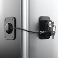 Refrigerator Lock 2 Packs, Fridge Lock with Silicone Wire Protection Fridge Locks for Kids Easy to Use and Install Cabinet Locks with Key, Black