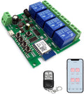4 channelsWiFi Wireless Smart Switch Inching Self-locking Relay Module, be applied to access control Tuya SmartLife APP,DIY WIFI Garage Door Opener With 433 MHz RF remote control
