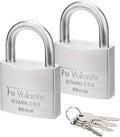 Stainless Steel Pin Tumbler Padlock, 304 Marine Series, Weatherproof Padlock for Outdoor use, 1-1/2 inch Wide Body, Keyed Alike Locks- Stainless Steel Body & Shackle-2 Pack