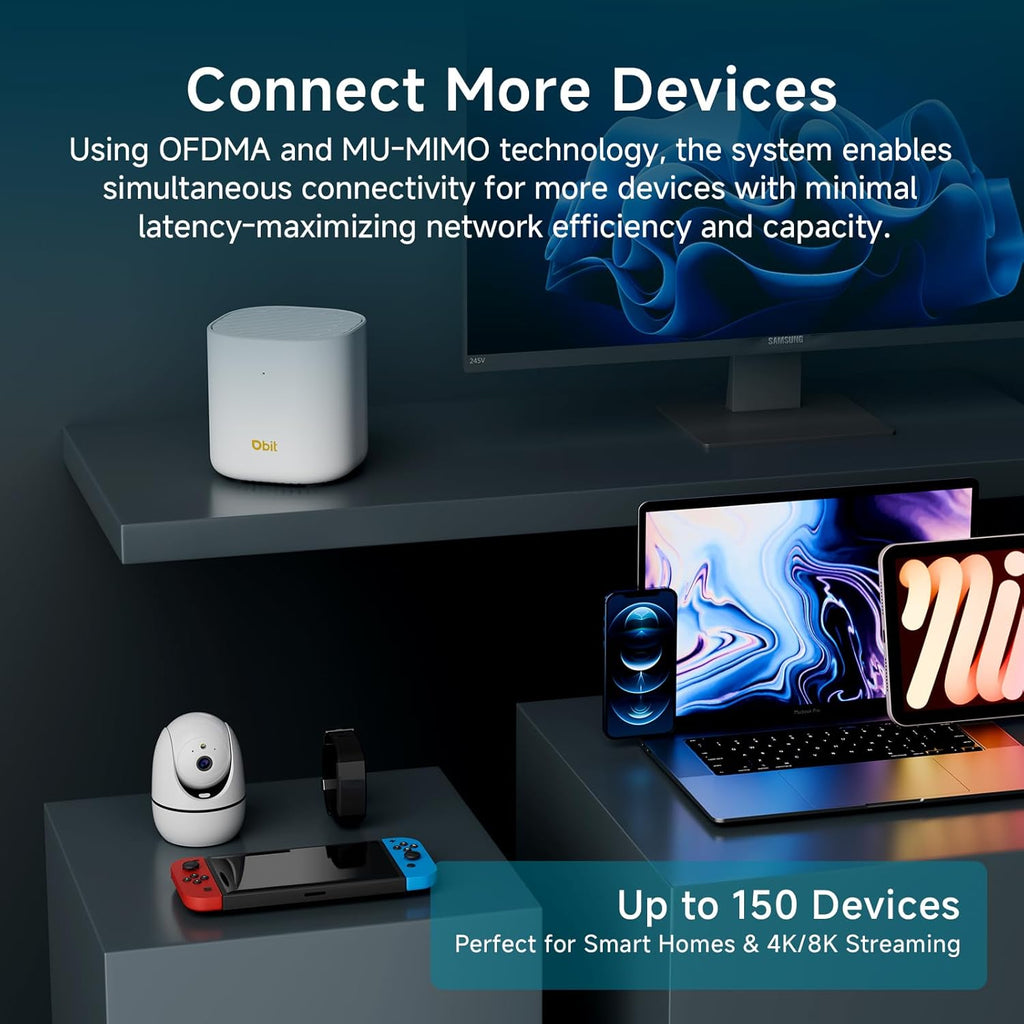 DBIT AX3000 WiFi 6 Mesh Wi-Fi System | 2,500 Sq Ft Coverage & 150 Devices | Dual-Band, Seamless Roaming, Parental Controls | Standalone Router or Mesh Add-On Node | 2 Gigabit Ports (D-MAX6, 1-Pack)