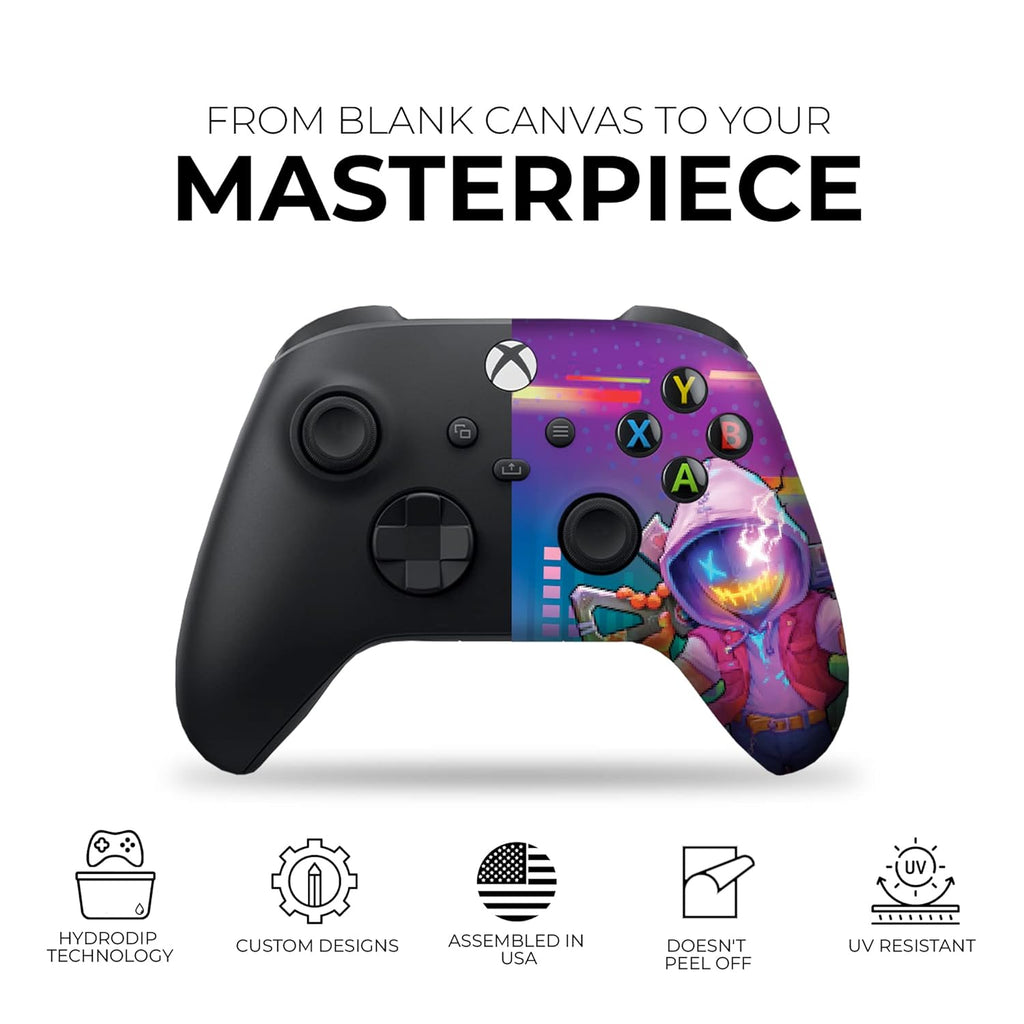 DreamController Neonabyss Custom X-box Controller Wireless compatible with X-box One/Series X/S Proudly Customized in USA with Permanent HYDRO-DIP Printing (NOT JUST A SKIN)