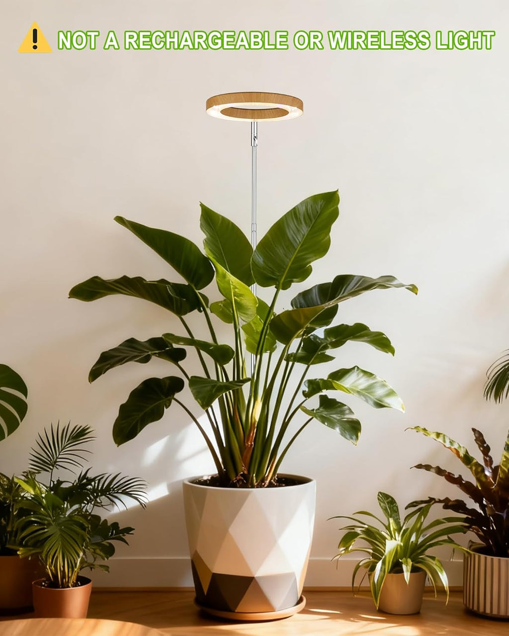 yadoker Plant Grow Light, LED Growing Light Full Spectrum for Indoor Plants,Aluminum Wood Grain Plant Lights,Height Adjustable, Automatic Timer, 5V Low Safe Voltage