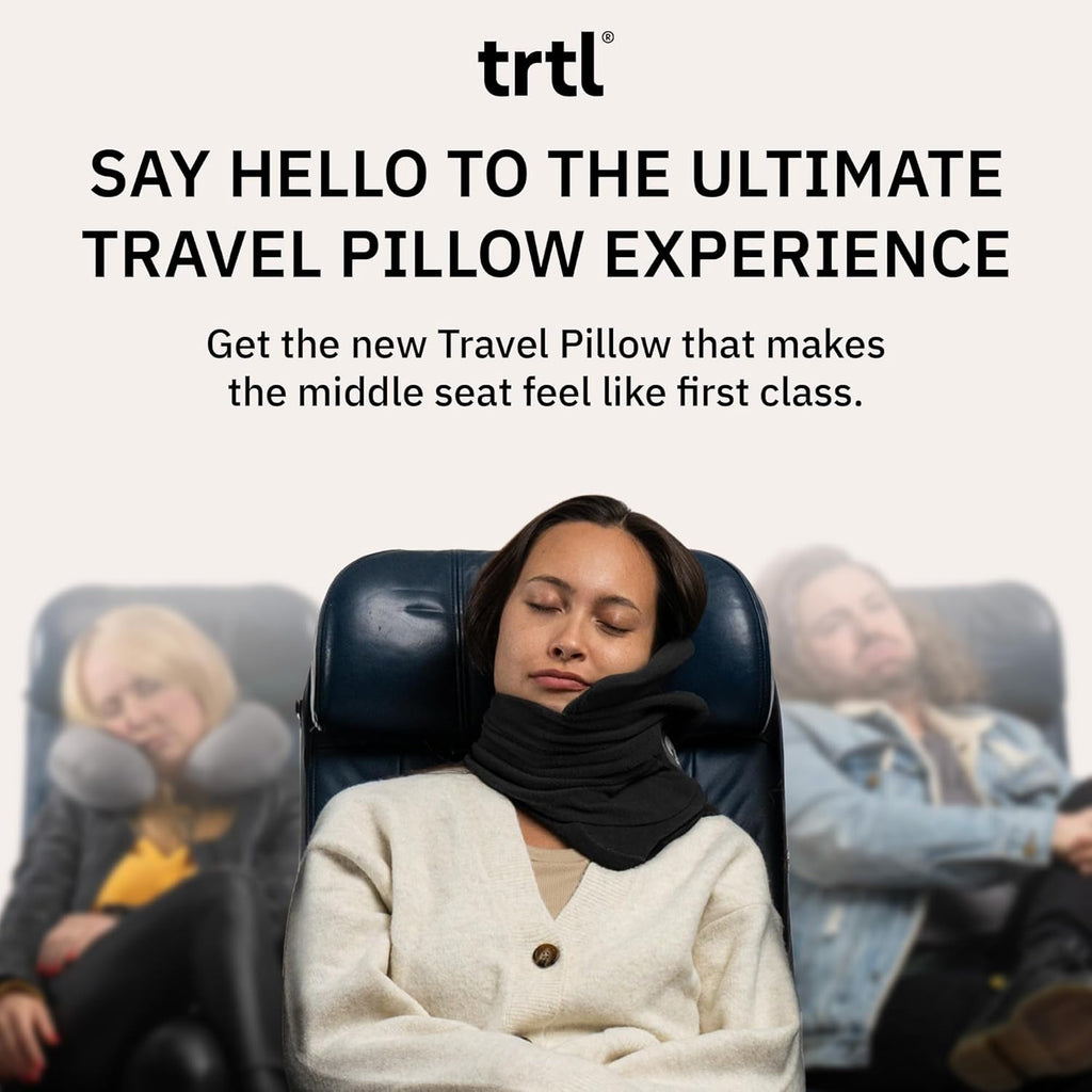 trtl Pillow - Scientifically Proven, Super Soft Neck Support Travel Pillow for Sleeping - Lightweight and Machine Washable - Ergonomic Design for Traveling on Airplanes, Cars, and Trains - Red