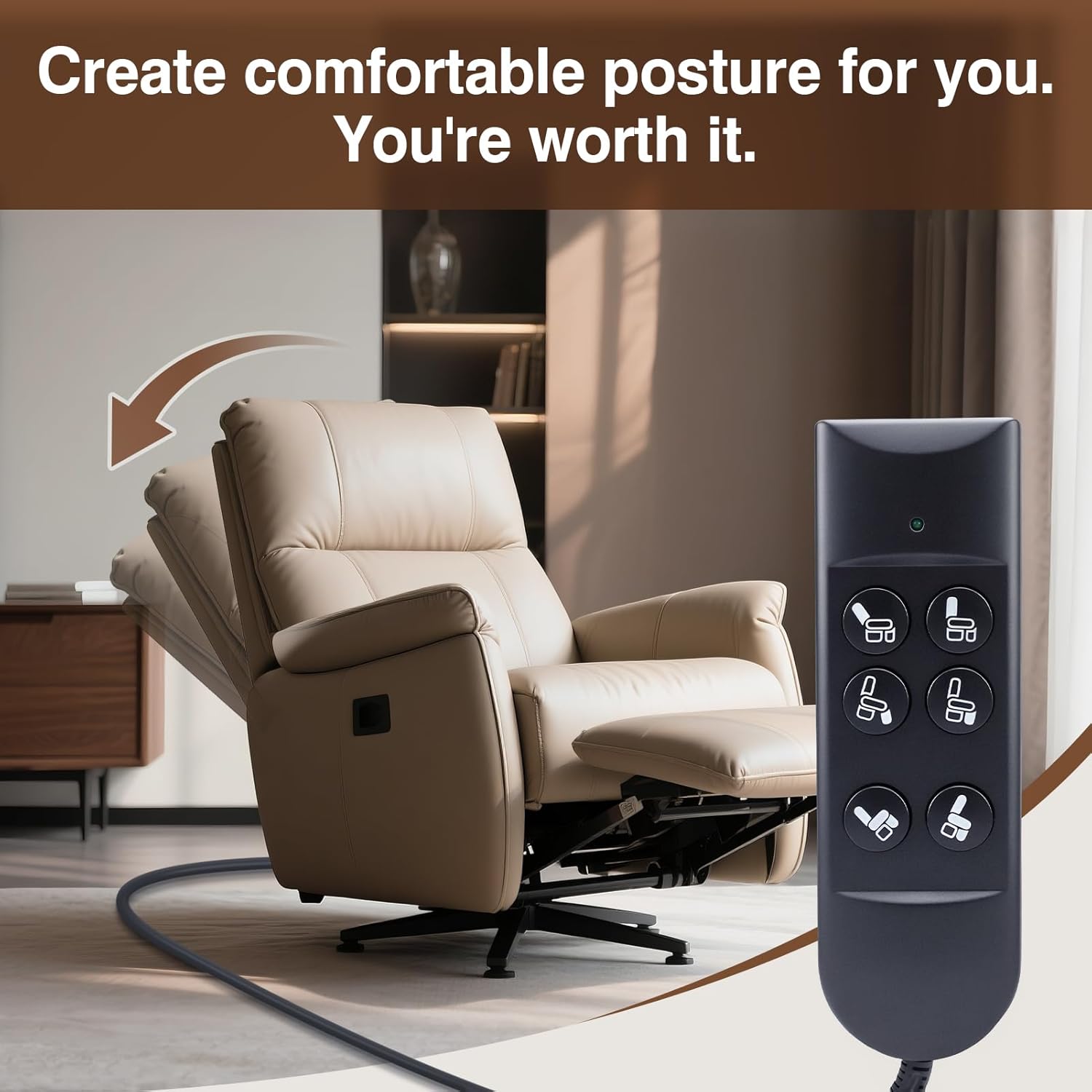 Yosoo Health Gear Lift Chair Remote Control Replacement, 6 Button 5 Pin Wired Lift Chairs Power Recliners Remote Hand Control for Ultra Comfortable Chair Electric Bed Sofa Replacement