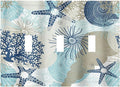 Decorative Light Switch Cover Plate Blue Starfish Brown Coral Ocean 3 Gang Wall Plates for Electrical Outlets Triple Toggle Switch Plate Covers Outlet Covers Faceplate for Girlroom Home Decor