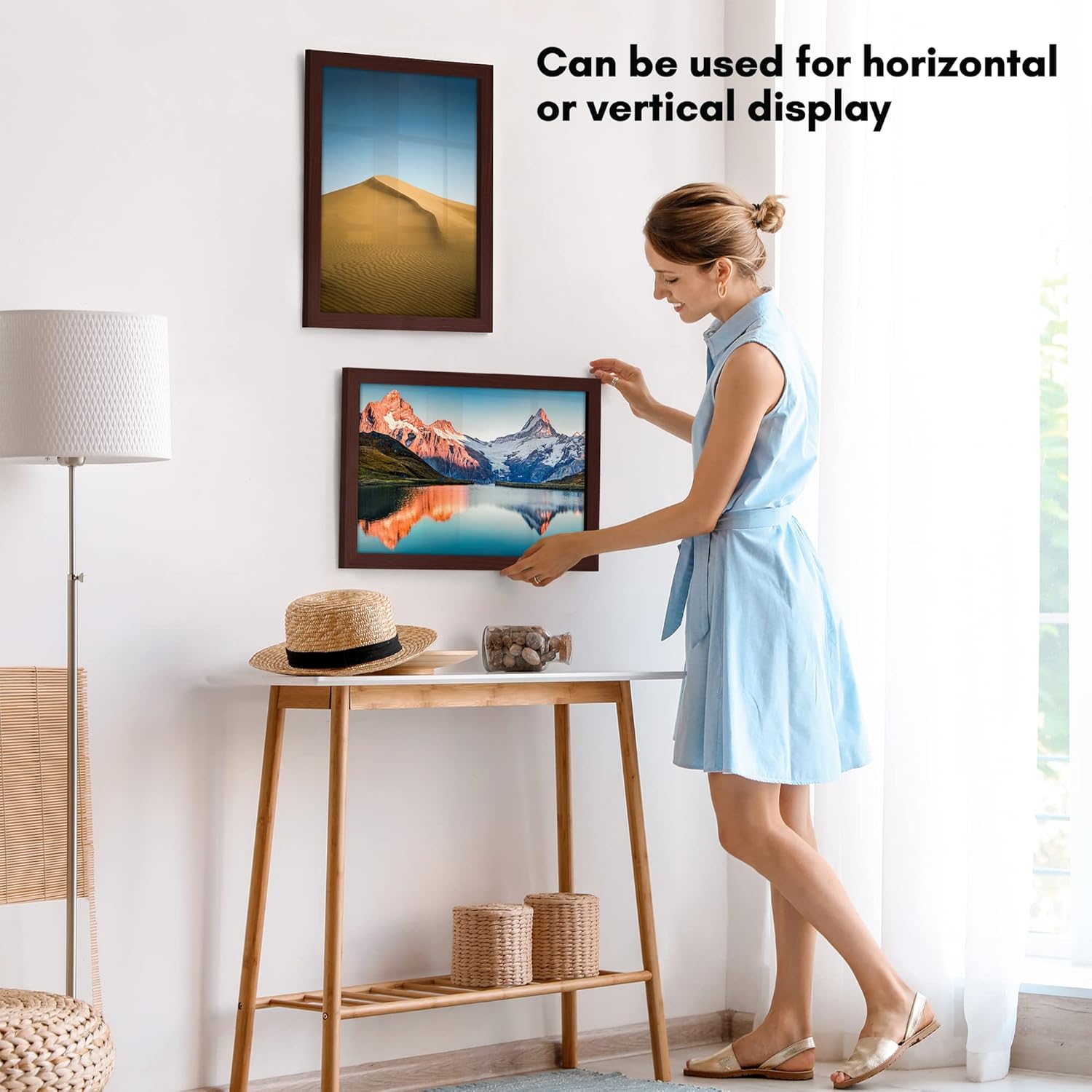 Americanflat 12x18 Poster Frame with Shatter-Resistant Glass - Signature Collection - Gallery-Style Frames Made of Engineered Wood - Photo Frame for Wall Display - Mahogany