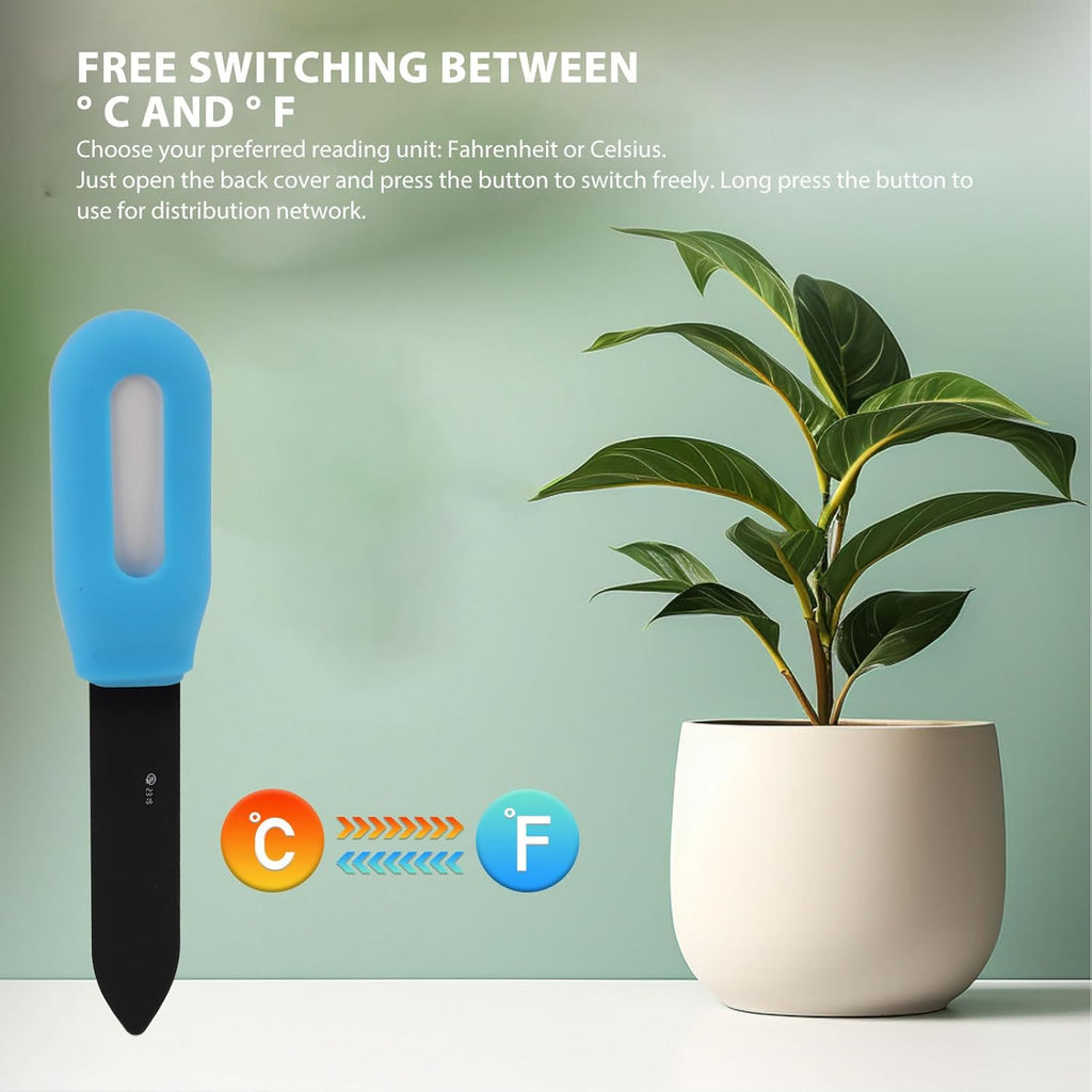 Plant Monitor Soil Test Kit, Flower Care Soil Tester Smart Plant Intelligent Sensor Plants Detector Bluetooth Monitor for Fertility Temperature Level for Tuya App
