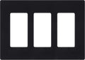 Lutron Claro Light Switch Cover Plate, 3 Gang Wallplate, for Decorator Light Switches, Rocker Light Switch Cover, Outlet Cover, Screwless Switch Plate Cover, Gloss, CW-3-BL, Black